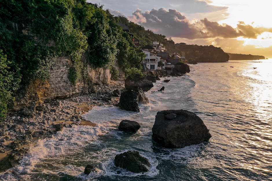 Bali Cliff Villas With Coconut Roofs and Fire Infinity Pools