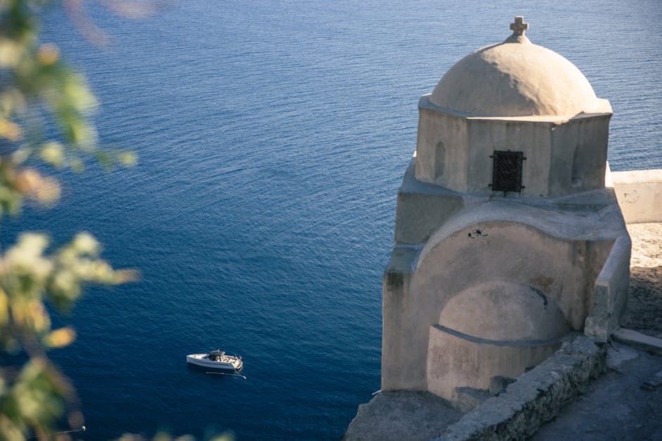 Santorini Cliff Villas With Dome Arches and Sea Paths